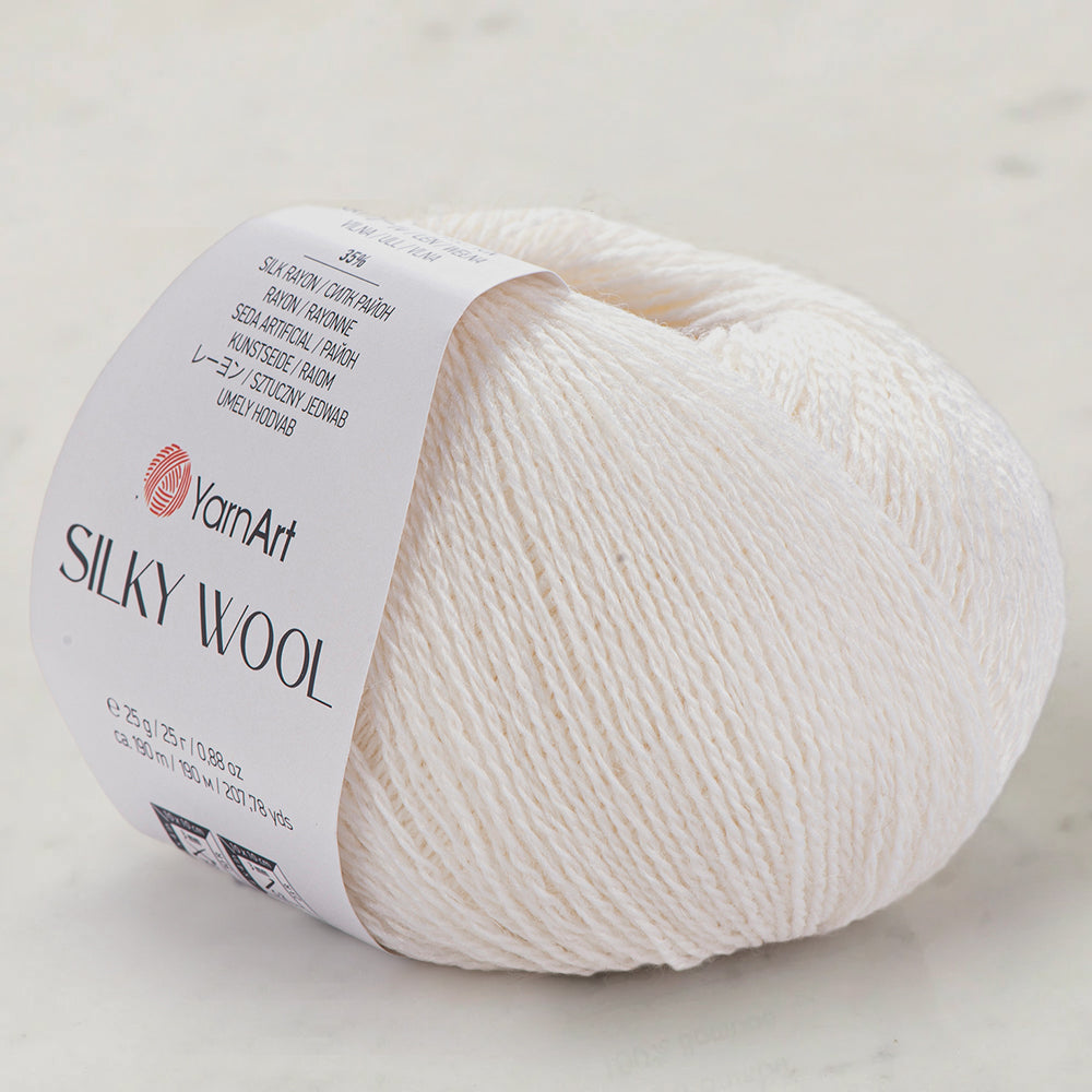 Yarnart SILKY WOOL Beyaz El Örgü İpi – 347